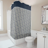 Nautical Whale Tail Line Art Douchegordijn (In situ)