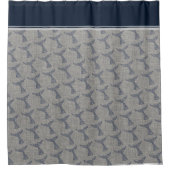 Nautical Whale Tail Line Art Douchegordijn (Voorkant)