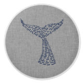 Nautical Whale Tail Line Art Keramische Knop (Voorkant)