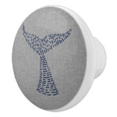 Nautical Whale Tail Line Art Keramische Knop (Rechts)