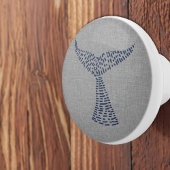 Nautical Whale Tail Line Art Keramische Knop