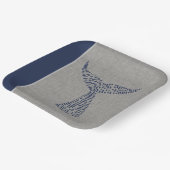 Nautical Whale Tail Line Art Papieren Bordje (Gebogen)