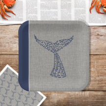 Nautical Whale Tail Line Art