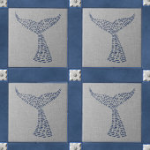 Nautical Whale Tail Line Art Tegeltje