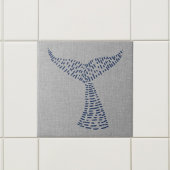 Nautical Whale Tail Line Art Tegeltje