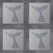 Nautical Whale Tail Line Art Tegeltje