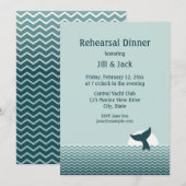 Nautical Whale Tail Rehearsal Dinner Invites Kaart (Voorkant / Achterkant)
