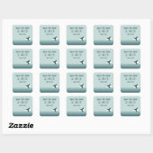 Nautical Whale Tail Save the Date Vierkante Sticker (Vel)