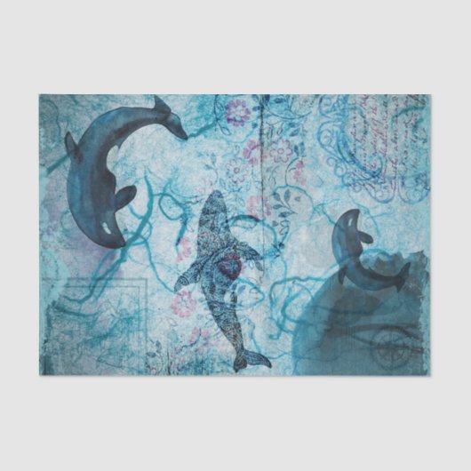 Nautical Whale Tissue Paper Tissuepapier (Voorkant)