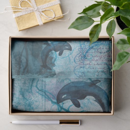 Nautical Whale Tissue Paper Tissuepapier (Geschenk)