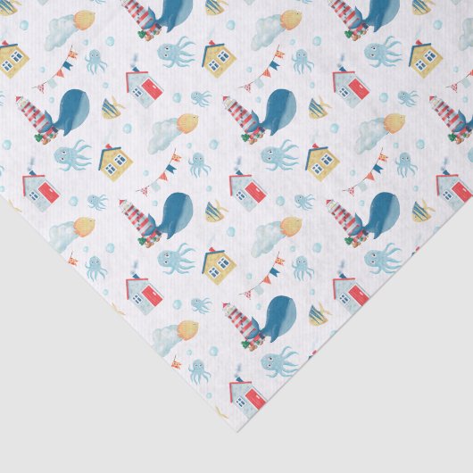 Nautical Whale Tissuepapier (Detail)