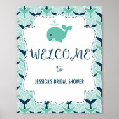 Nautical Whale Welcome Poster Print (Voorkant)