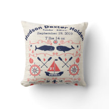 Nautical Whales Boy Nursery Baby Geboorte Stat