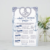 Nautical What in Your Purse Game Bridal Shower (Staand voorkant)