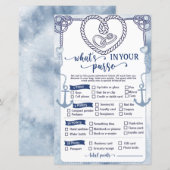 Nautical What in Your Purse Game Bridal Shower (Voorkant / Achterkant)