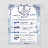 Nautical What in Your Purse Game Bridal Shower Flyer (Voorkant)