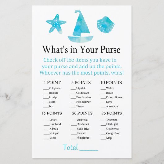 Nautical What's in your purse game (Voorkant)