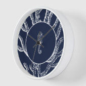 Nautical Whispers: Blauw en Wit Zeepaardje & Koraa (Hoek)