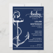 Nautical White Anchor Baby shower Kaart (Voorkant)