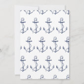 Nautical White Anchor Baby shower Kaart (Achterkant)