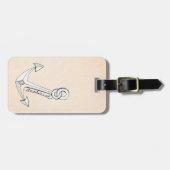 Nautical White Anchor Bagagelabel (Voorkant horizontaal)