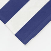 Nautical White Anchor Blue Stripe Monogram van bru Fleece Deken (Hoek)