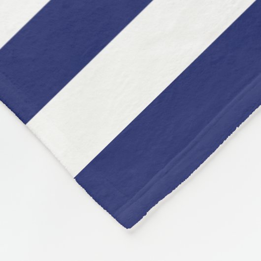 Nautical White Anchor Blue Stripe Monogram van bru Fleece Deken (Hoek)