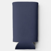 Nautical White Anchor op Navy Blue Koelbox Seltzer Blikjeskoeler (Achterkant)