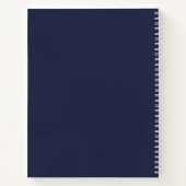 Nautical White Anchor op Navy Blue Notitieboek (Achterkant)
