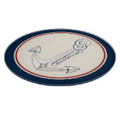 Nautical White Anchor Snijplank (Hoek)