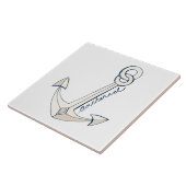 Nautical White Anchor Tegeltje (Zijkant)