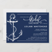 Nautical White Anchor Vrijgezellenfeest Navy Kaart (Voorkant)