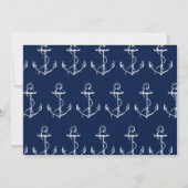 Nautical White Anchor Vrijgezellenfeest Navy Kaart (Achterkant)