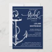 Nautical White Anchor Vrijgezellenfeest Navy Kaart (Voorkant)