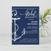 Nautical White Anchor Vrijgezellenfeest Navy Kaart (Staand voorkant)
