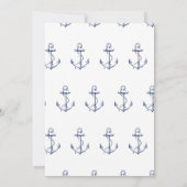 Nautical White Anchor Vrijgezellenfeest Navy Kaart (Achterkant)