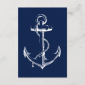 Nautical White Anchor Wedding Detail Informatiekaartje (Achterkant)