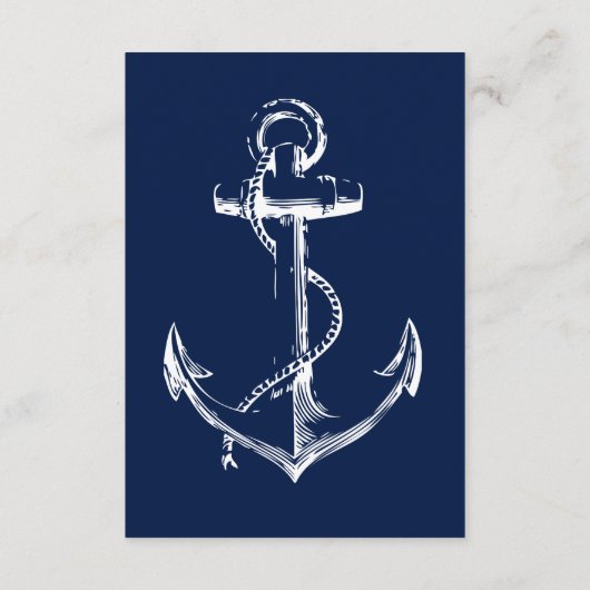 Nautical White Anchor Wedding Detail Informatiekaartje (Achterkant)