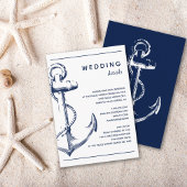 Nautical White Anchor Wedding Detail Informatiekaartje