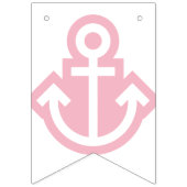 Nautical White and Pink Bunting Vlaggetjes (Eerste vlag)