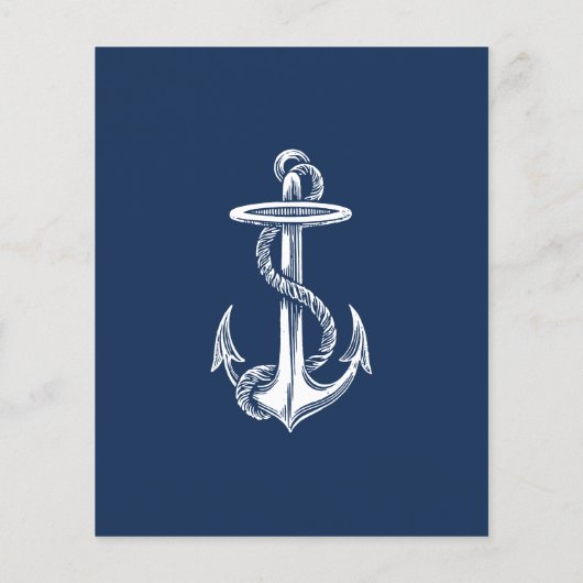 Nautical White Anker Baby shower Dank u (Achterkant)