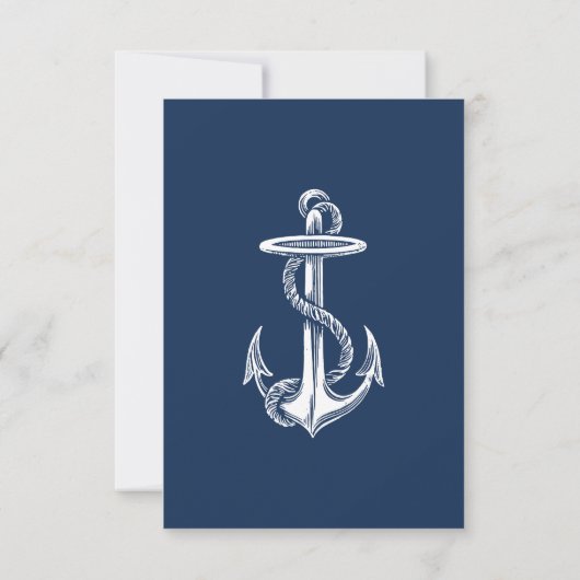 Nautical White Anker Baby shower Dank u Bedankkaart (Achterkant)