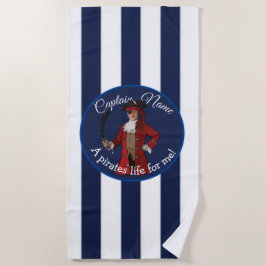 Nautical White Blue Boy Pirate Strandlaken