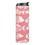 Nautical White Floral Fish | Monogram Thermosbeker (Gedraaid links)