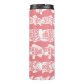 Nautical White Floral Fish | Monogram Thermosbeker (Achterkant)