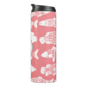 Nautical White Floral Fish | Monogram Thermosbeker (Geroteerd rechts)