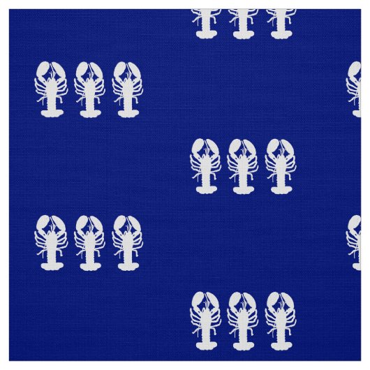 Nautical White Lobsters Stof (Swatch)