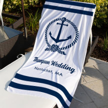 Nautical White Navy Anchor Custom Wedding