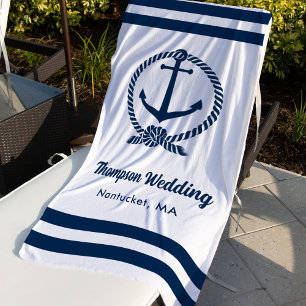 Nautical White Navy Anchor Custom Wedding Strandlaken