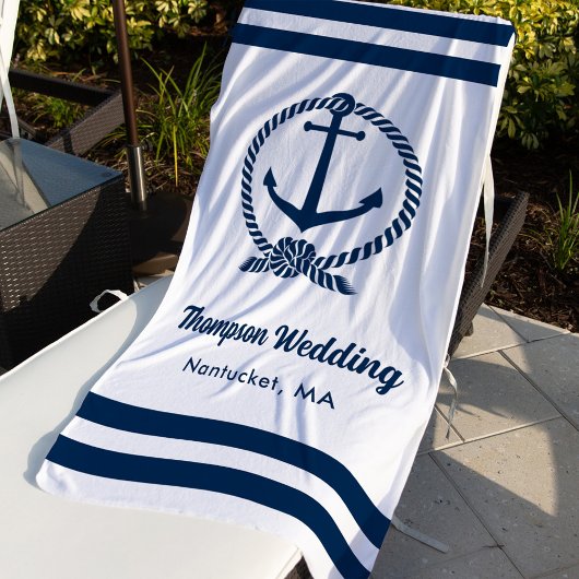 Nautical White Navy Anchor Custom Wedding Strandlaken